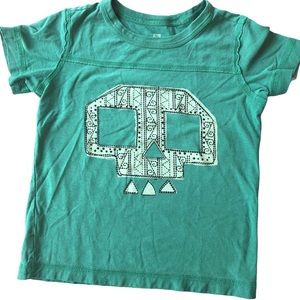 Tea Collection green skull shirt size 4-5